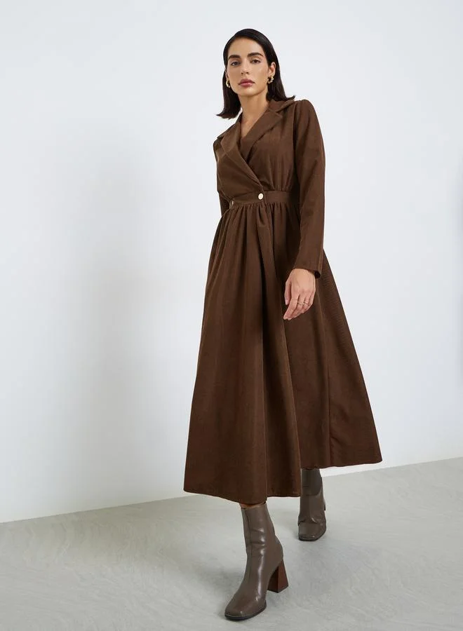 ستايلي فستان ميدي بليزر كوردروي